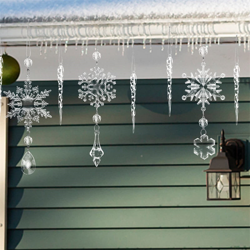 Christmas decorations ice bar transparent