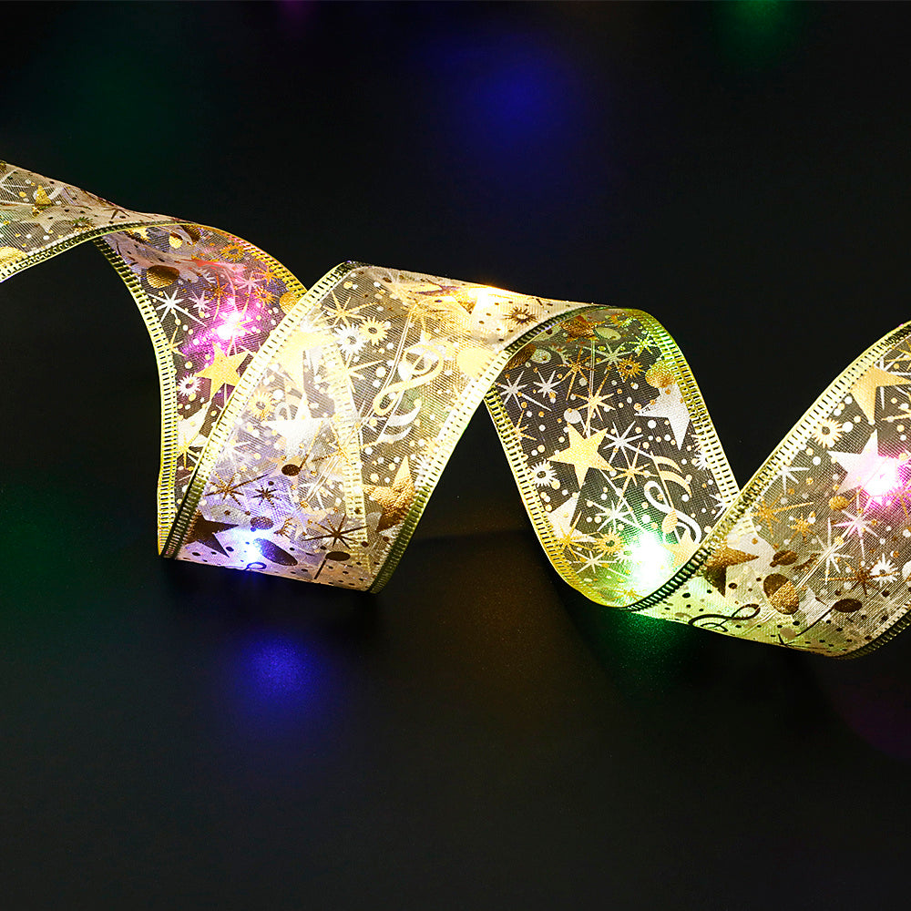 Fairy Lights Christmas Ribbon Bow Tie