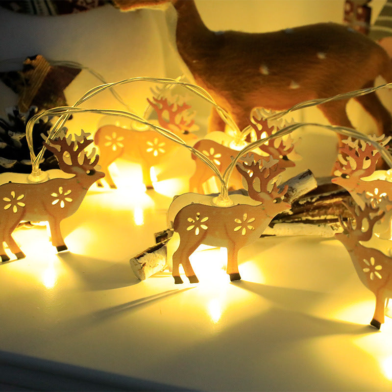 LED Battery Light String Christmas Tree Deer Christmas Stocking