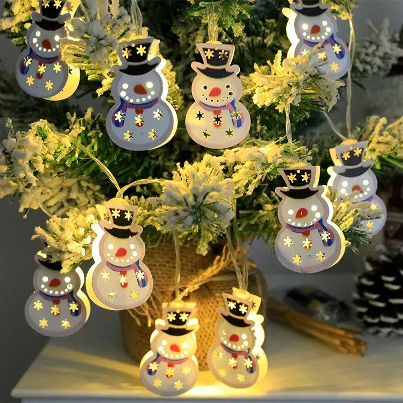 LED Battery Light String Christmas Tree Deer Christmas Stocking