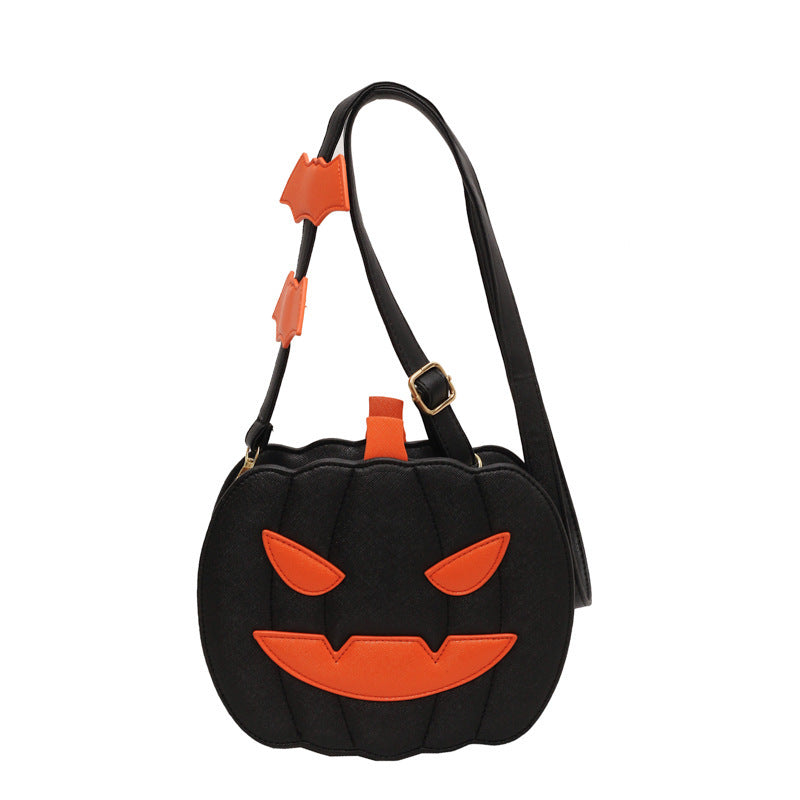 2024 Halloween Bags Funny Pumpkin Cartoon Shoulder Messenger Bags with Bats Personality Creative Women's Bags