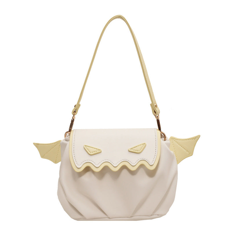 Funny crossbody bag Halloween pumpkin cartoon shoulder bag with small wings personality creative women's handbag