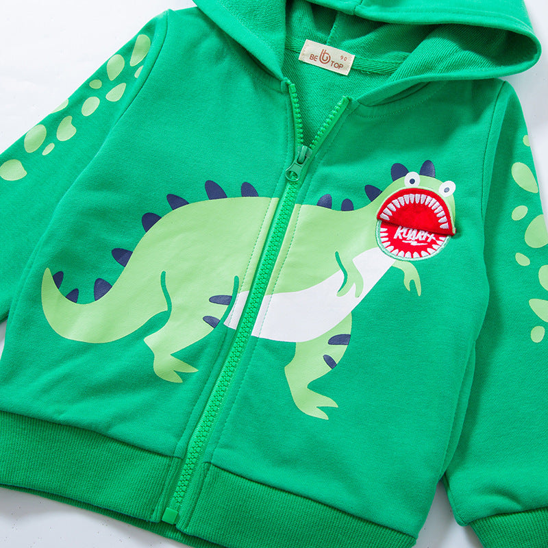 Children's Autumn Dinosaur Character Jacket Cardigan