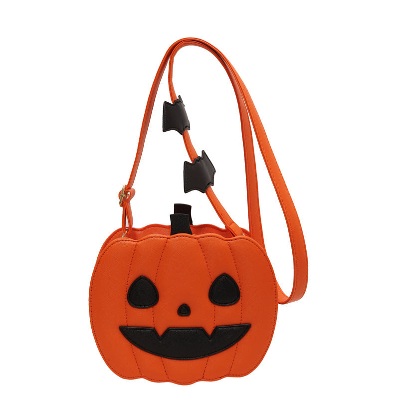 2024 Halloween Bags Funny Pumpkin Cartoon Shoulder Messenger Bags with Bats Personality Creative Women's Bags
