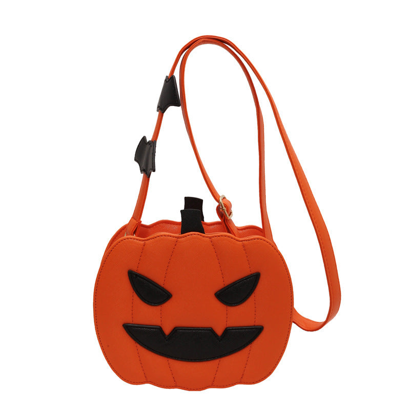 2024 Halloween Bags Funny Pumpkin Cartoon Shoulder Messenger Bags with Bats Personality Creative Women's Bags