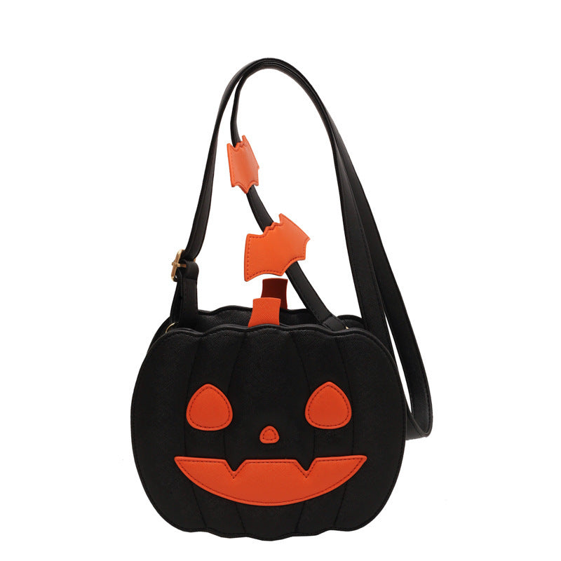 2024 Halloween Bags Funny Pumpkin Cartoon Shoulder Messenger Bags with Bats Personality Creative Women's Bags