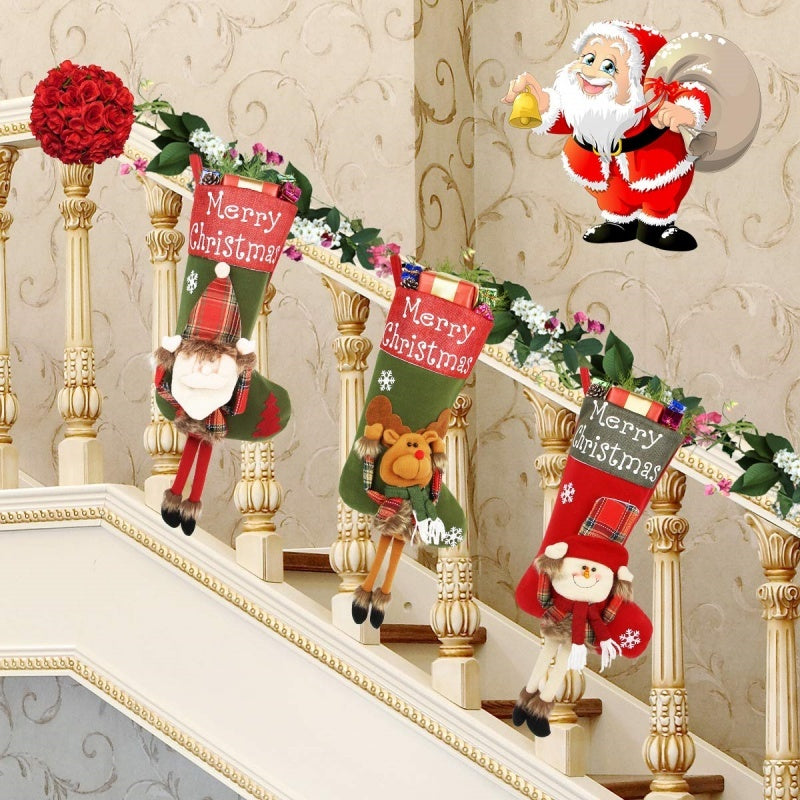 Christmas decorations Christmas big socks Christmas tree pendant