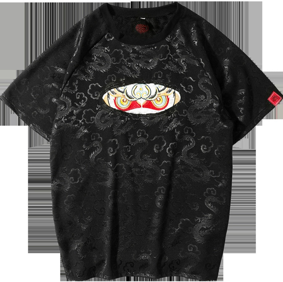 Embroidered Monkey King Retro Dragon T-shirt