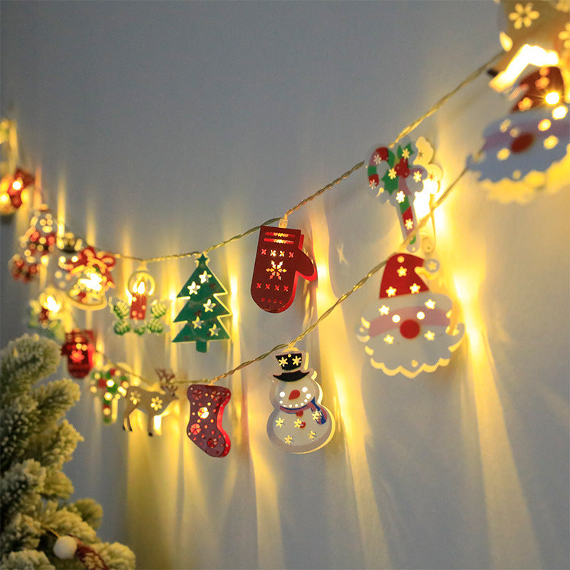 LED Battery Light String Christmas Tree Deer Christmas Stocking