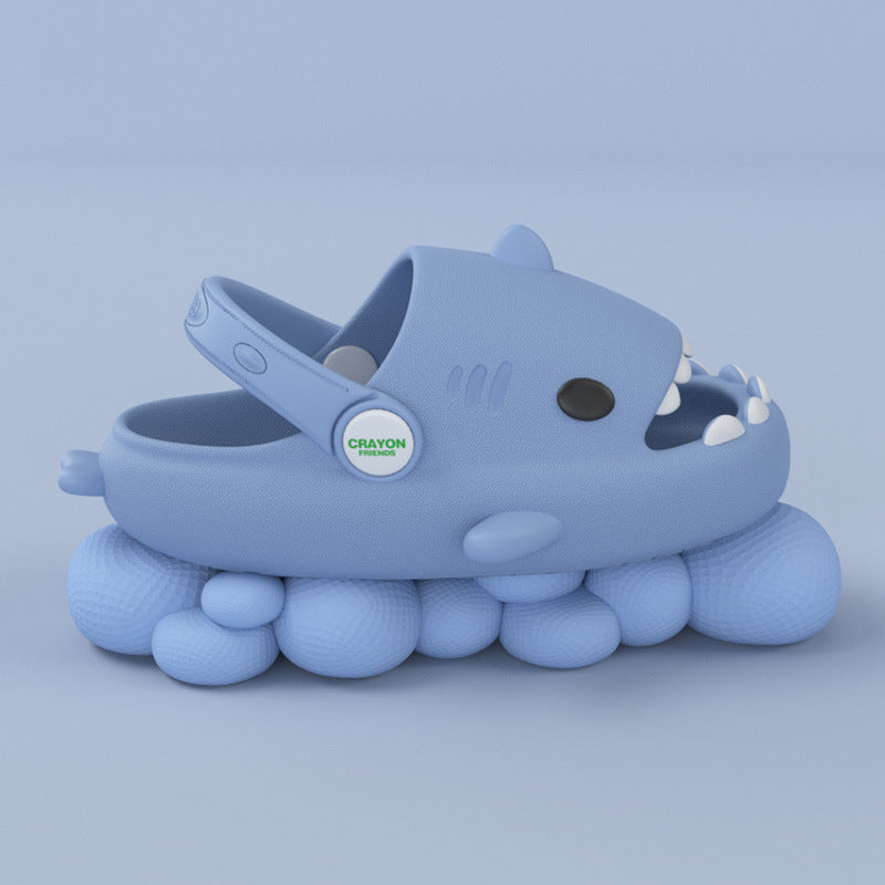 Shark Summer Children's Slippers Rainbow Shoes Children's Toddler Outdoor EVA Cartoon Print Cute Flat Heels Children's Beach Sandals