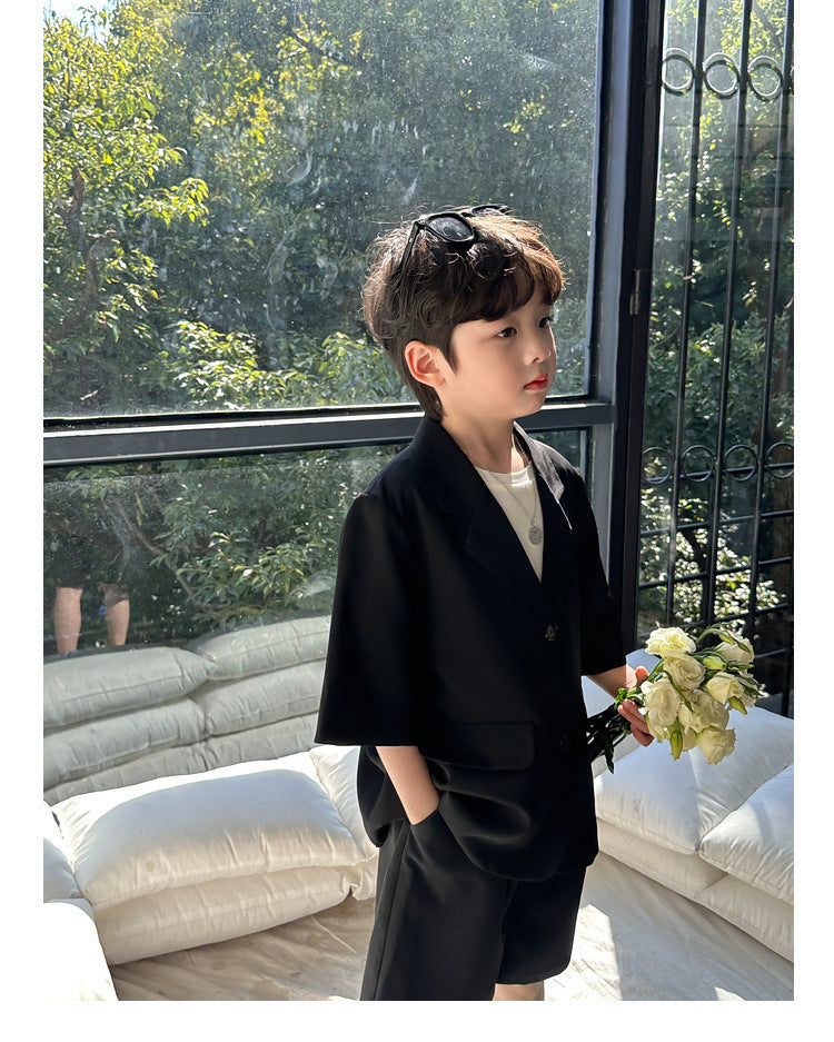 Boys Fashion Casual Short Sleeve Suit