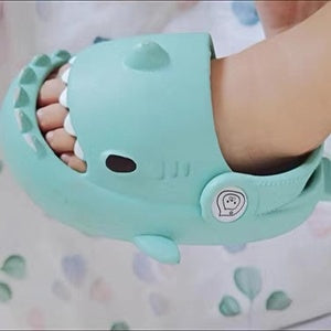 Shark Summer Children's Slippers Rainbow Shoes Children's Toddler Outdoor EVA Cartoon Print Cute Flat Heels Children's Beach Sandals