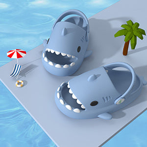 Shark Summer Children's Slippers Rainbow Shoes Children's Toddler Outdoor EVA Cartoon Print Cute Flat Heels Children's Beach Sandals