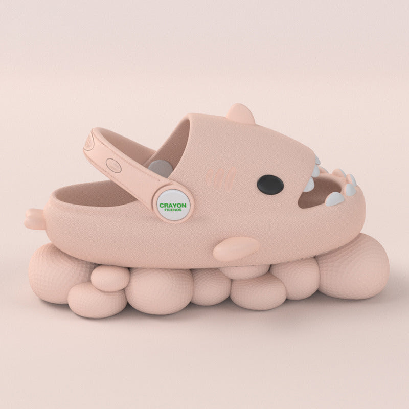 Shark Summer Children's Slippers Rainbow Shoes Children's Toddler Outdoor EVA Cartoon Print Cute Flat Heels Children's Beach Sandals