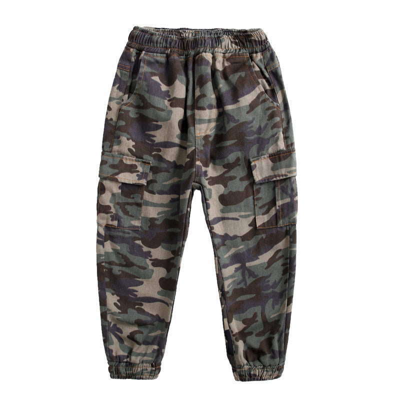 Children's sports military camouflage casual pants