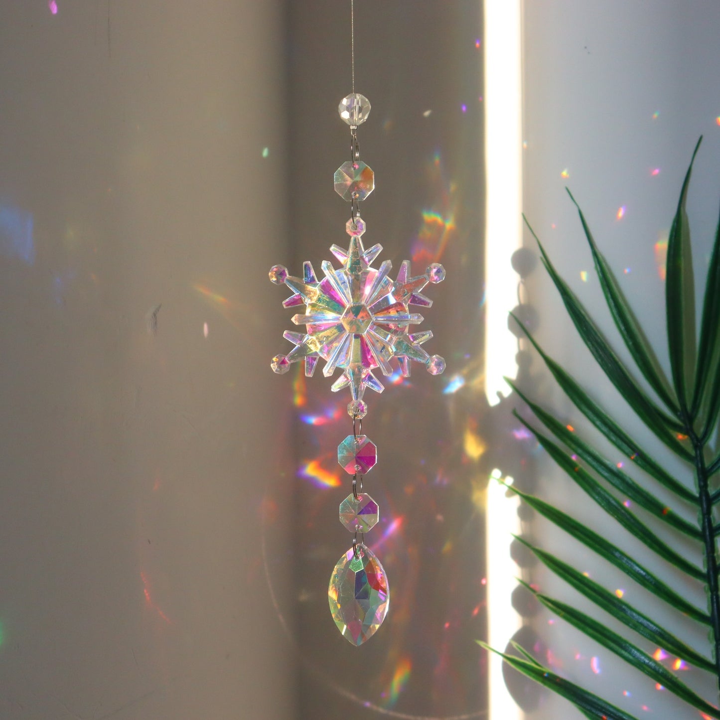 Christmas AB color snowflake crystal sun catcher