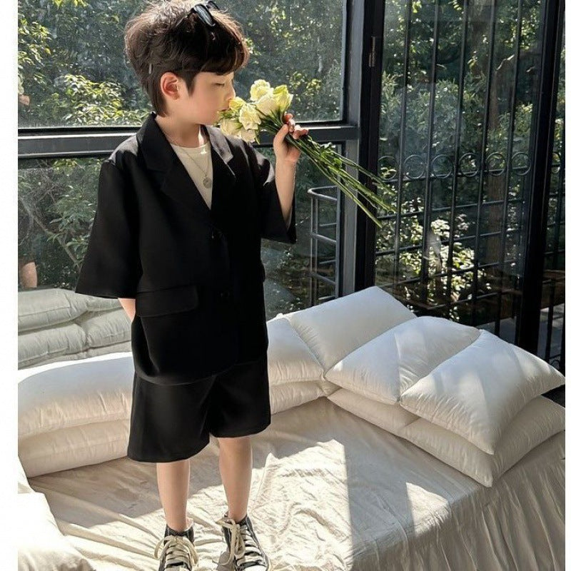 Boys Fashion Casual Short Sleeve Suit